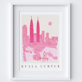 Kuala Lumpur, Malaysia City Skyline Scene Travel Print, 2 of 2