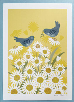 Daisy Birds A4 Art Print, 4 of 5