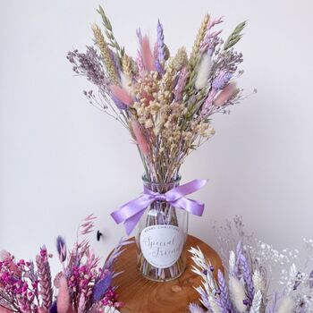 Personalised Purple Dried Flower Arrangement With Vase Christmas Gift, 6 of 9