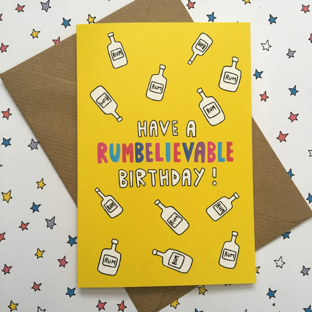 rum birthday card by ladykerry illustrated gifts
