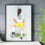 Girls Football Personalised Print, thumbnail 3 of 8