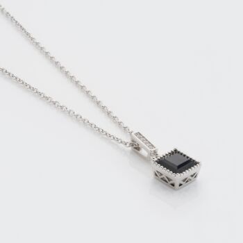 Sapphire 925 Sterling Silver Square Necklace, 3 of 4