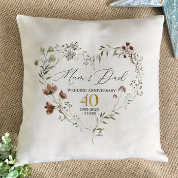Personalised Ruby Wedding Anniversary Cushion, 3 of 3