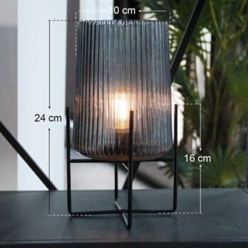 Small Ashy Glass Cordless Table Lamp, 3 of 6