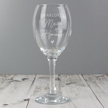 Personalised Maid Of Honour Wine Glass, 3 of 4