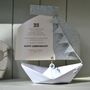 25th Silver Wedding Anniversary Paper Boat Card, thumbnail 5 of 12