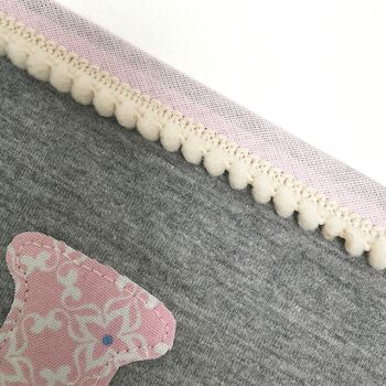 Bunting Personalised, Luxury Jersey Grey And Pink Bedroom Banner, New Baby Girl Gift, 7 of 11