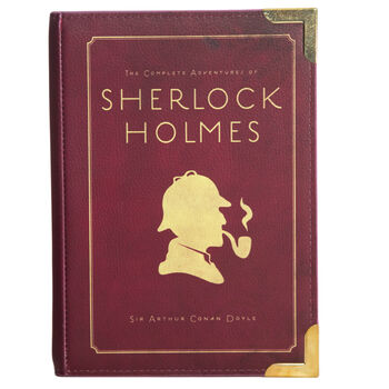 Sherlock Holmes Silhouette Burgundy Book Small Handbag, 3 of 9
