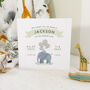 Safari Birth Details Balloons Newborn Card Blue, thumbnail 8 of 8