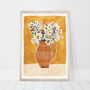 Mustard And Dusky Pink | Floral Vase Print, thumbnail 6 of 6