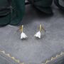 Sterling Silver Lily Of The Valley Flower Stud Earrings, thumbnail 4 of 11