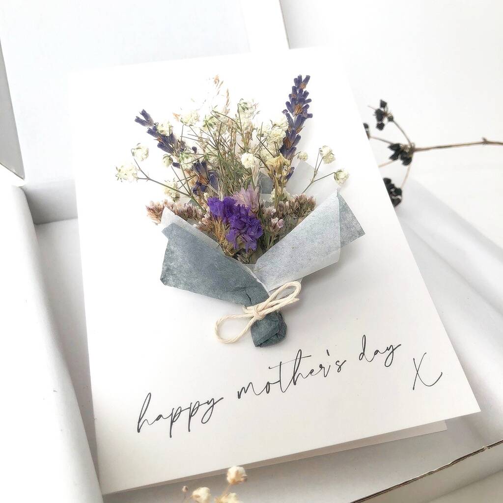 Mothers Day Everlasting Dried Flower Bouquet Card, 1 of 8