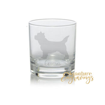 Personalised Cairn Terrier Dog Engraved Glass, 2 of 6