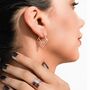 Art Deco Square Geometric Gold Hoop Earrings, thumbnail 4 of 8