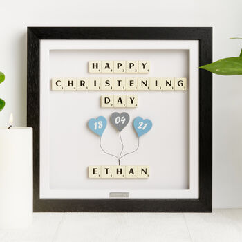 Baby Boy Happy Christening Day Personalised Gift Frame, 6 of 8