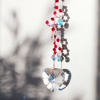 Crystal Heart Suncatcher, Twisted Reds, 4 of 6
