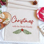 Christmas Holly Personalised Family Table Runner, thumbnail 4 of 6
