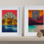 Colourful Spiral Landscape Art Print Set Of Two, thumbnail 3 of 5