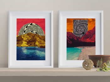 Colourful Spiral Landscape Art Print Set Of Two, 3 of 5