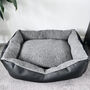 Vegan Leather And Sherpa Fleece Lined Dog Bed, thumbnail 8 of 12