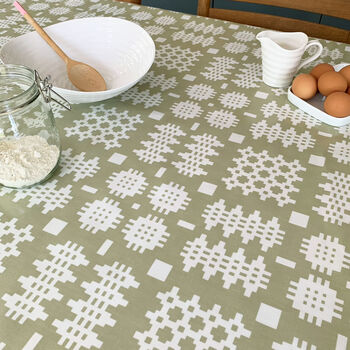 Welsh Blanket Print Oilcloth Tablecloth, 7 of 11