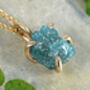 Natural Rough Blue Diamond Necklace In 14k Yellow Gold, thumbnail 1 of 4