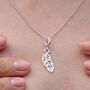 Sterling Silver Feather Charm Necklace, thumbnail 1 of 6