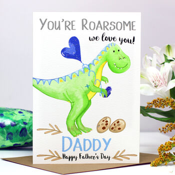 Personalised Dinosaur Father's Day Card, 3 of 8