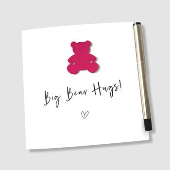 Valentines Card Big Bear Hugs Card Birthday, 2 of 7