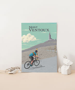 Mont Ventoux Cycling Travel Poster Art Print, 2 of 8