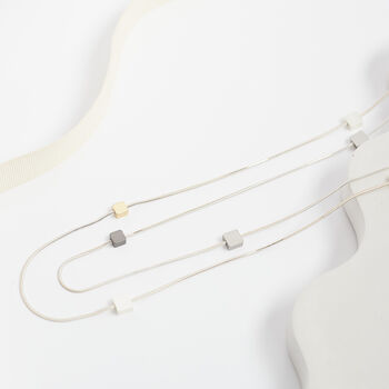 Long Confetti Beaded Long Chain Necklace, 3 of 3