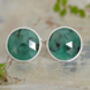 9ct Natural Emerald Cufflinks In Sterling Silver, thumbnail 1 of 3