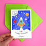 Personalised Rocket Birthday Space Greeting Card, thumbnail 3 of 5