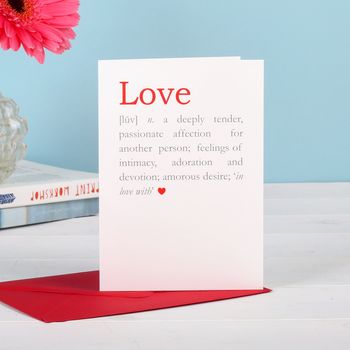 Love Definition Romantic Wedding Or Anniversary Card, 4 of 6