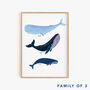 Personalised Whale Family Art Print Unframed, thumbnail 2 of 10