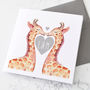Personalised Giraffes Kissing Valentine's Day Card, thumbnail 1 of 3
