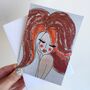 Red Hair Girl Fashion Birthday Card Girl With Red Hair, thumbnail 2 of 6