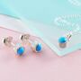 Turquoise Sterling Silver December Birthstone Stud Earrings, thumbnail 3 of 10