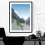 The Winding Climb Cycling Landscape Art Print, thumbnail 2 of 3