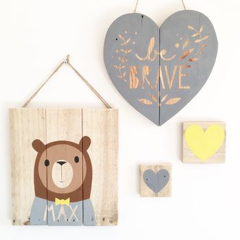 Personalised 'Oh Hello Bear' On Reclaimed Wood, 9 of 12