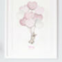 Personalised Girl's Pink Heart Balloon Bunch Print, thumbnail 3 of 9