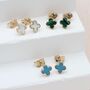 9ct Gold Clover Stud Earrings, thumbnail 1 of 5