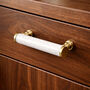 G Decor Bianca Estella Solid Marble And Brass Architectural Cabinet Pull Handle, thumbnail 1 of 3