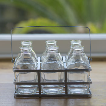 Six Vintage Style Glass Bottles With Fresh Flowers, 2 of 2