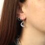 Sterling Silver Lunar Earrings, thumbnail 1 of 5