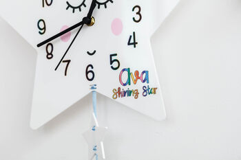 Children's Personalised Sleeping Star Rainbow Clock, 2 of 4