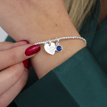 Personalised Sterling Silver And Birthstone Bracelet, 2 of 5