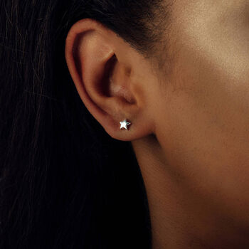 'You Did It' Sterling Silver Star Earrings, 3 of 4