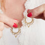 Gold Plated Silver Filigree Sleeper Hoops, thumbnail 8 of 9