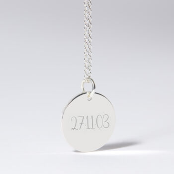 Personalised Name Silver Plated Disc Necklace, 5 of 12